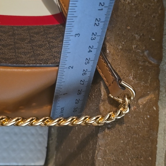 Michael KorsJet Set Medium Logo Stripe Camera‎ Bag Brown - Picture 8 of 8